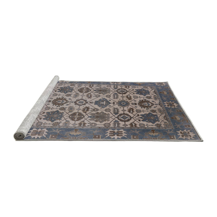 Sideview of Machine Washable Industrial Modern Carbon Gray Rug, wshurb1405