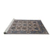 Sideview of Machine Washable Industrial Modern Carbon Gray Rug, wshurb1405