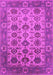 Machine Washable Oriental Pink Industrial Rug, wshurb1405pnk