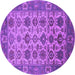 Round Oriental Purple Industrial Rug, urb1405pur