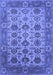 Machine Washable Oriental Blue Industrial Rug, wshurb1405blu