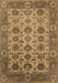 Machine Washable Oriental Brown Industrial Rug, wshurb1405brn