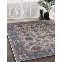 Mid-Century Modern Carbon Gray Oriental Rug, urb1405