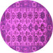 Round Oriental Pink Industrial Rug, urb1405pnk