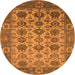 Round Oriental Orange Industrial Rug, urb1405org