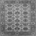 Square Machine Washable Oriental Gray Industrial Rug, wshurb1405gry