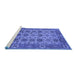 Sideview of Machine Washable Oriental Blue Industrial Rug, wshurb1405blu