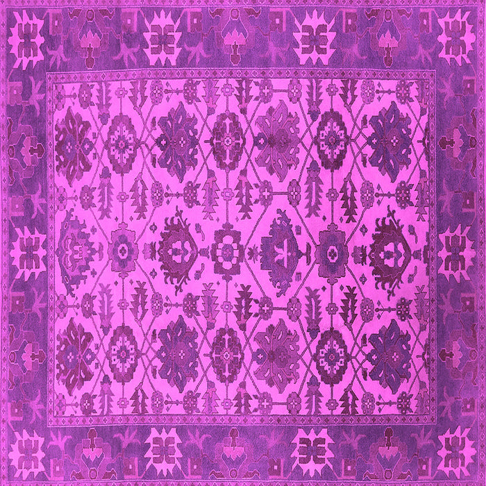 Square Machine Washable Oriental Pink Industrial Rug, wshurb1405pnk