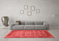 Machine Washable Oriental Red Industrial Rug, wshurb1405red