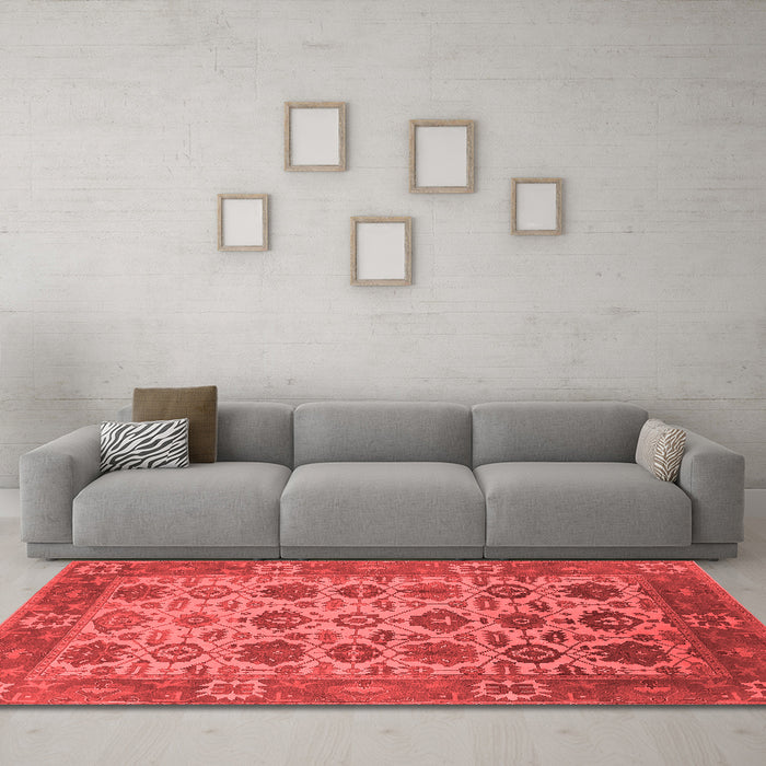 Industrial Red Washable Rugs