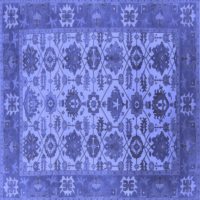 Square Oriental Blue Industrial Rug, urb1405blu