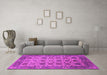 Machine Washable Oriental Pink Industrial Rug in a Living Room, wshurb1405pnk