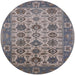 Round Machine Washable Industrial Modern Carbon Gray Rug, wshurb1405