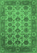 Machine Washable Oriental Emerald Green Industrial Area Rugs, wshurb1405emgrn