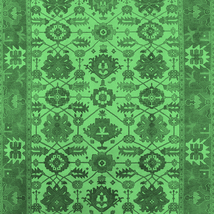 Machine Washable Oriental Emerald Green Industrial Area Rugs, wshurb1405emgrn
