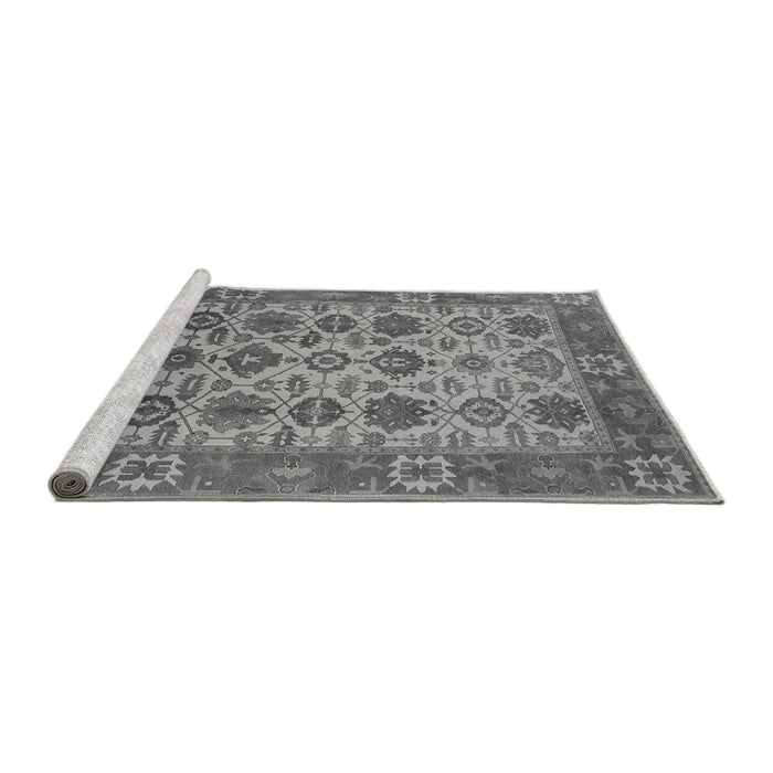 Sideview of Machine Washable Oriental Gray Industrial Rug, wshurb1405gry