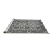 Sideview of Machine Washable Oriental Gray Industrial Rug, wshurb1405gry