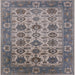 Square Mid-Century Modern Carbon Gray Oriental Rug, urb1405