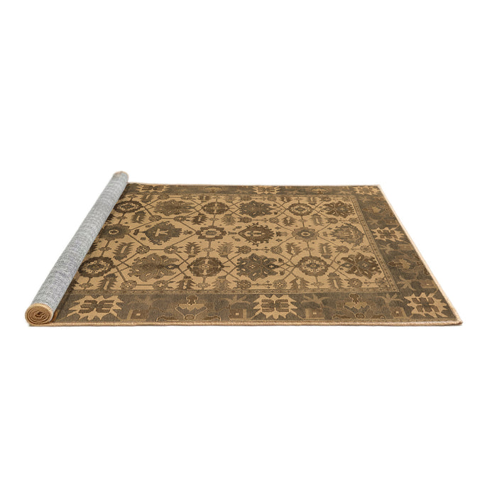 Sideview of Machine Washable Oriental Brown Industrial Rug, wshurb1405brn
