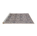 Sideview of Machine Washable Industrial Modern Silver Pink Rug, wshurb1406