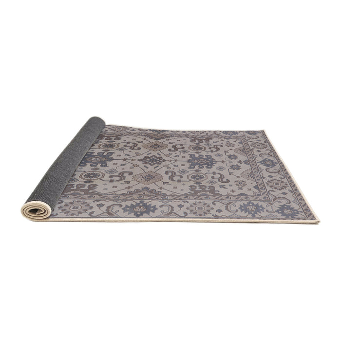 Sideview of Mid-Century Modern Silver Pink Oriental Rug, urb1406
