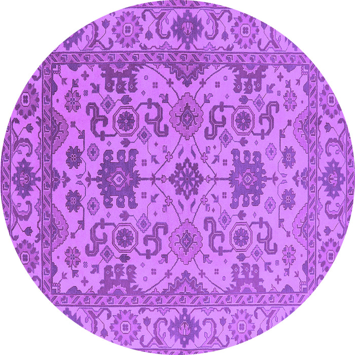 Round Machine Washable Oriental Purple Traditional Area Rugs, wshurb1406pur