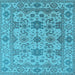 Square Oriental Light Blue Traditional Rug, urb1406lblu