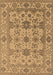 Machine Washable Oriental Brown Traditional Rug, wshurb1406brn