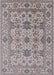 Mid-Century Modern Silver Pink Oriental Rug, urb1406