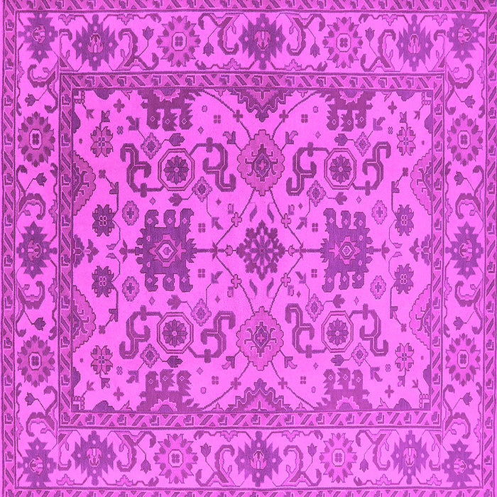 Square Machine Washable Oriental Pink Traditional Rug, wshurb1406pnk