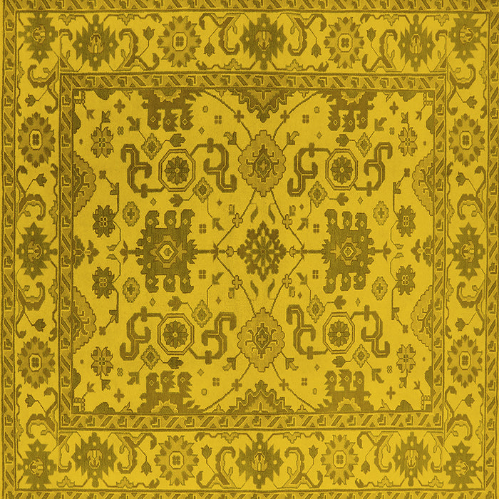 Square Oriental Yellow Traditional Rug, urb1406yw