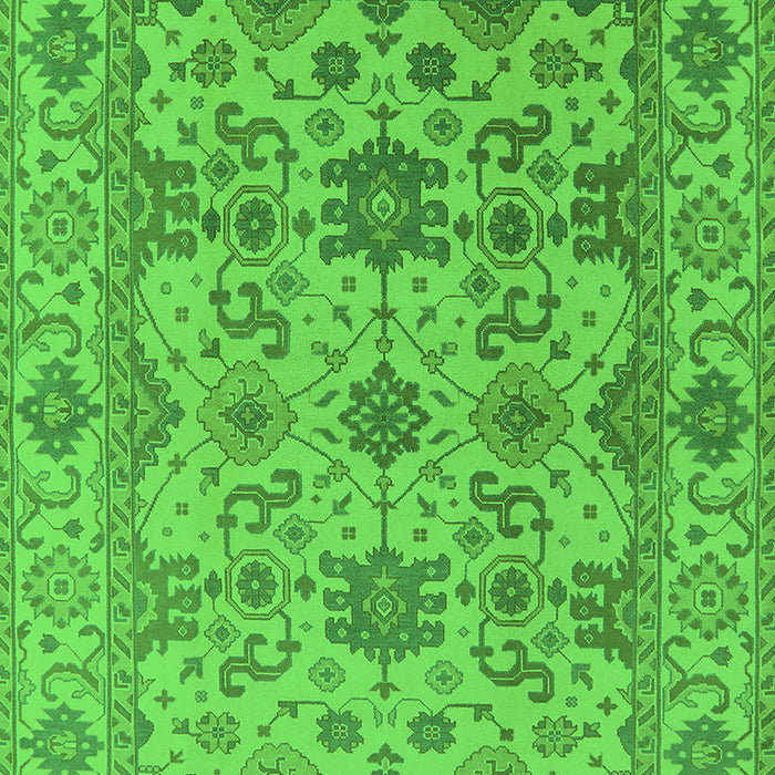 Machine Washable Oriental Green Traditional Area Rugs, wshurb1406grn