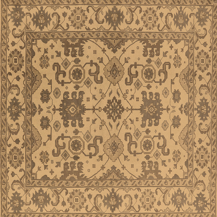 Square Oriental Brown Traditional Rug, urb1406brn