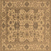 Square Oriental Brown Traditional Rug, urb1406brn