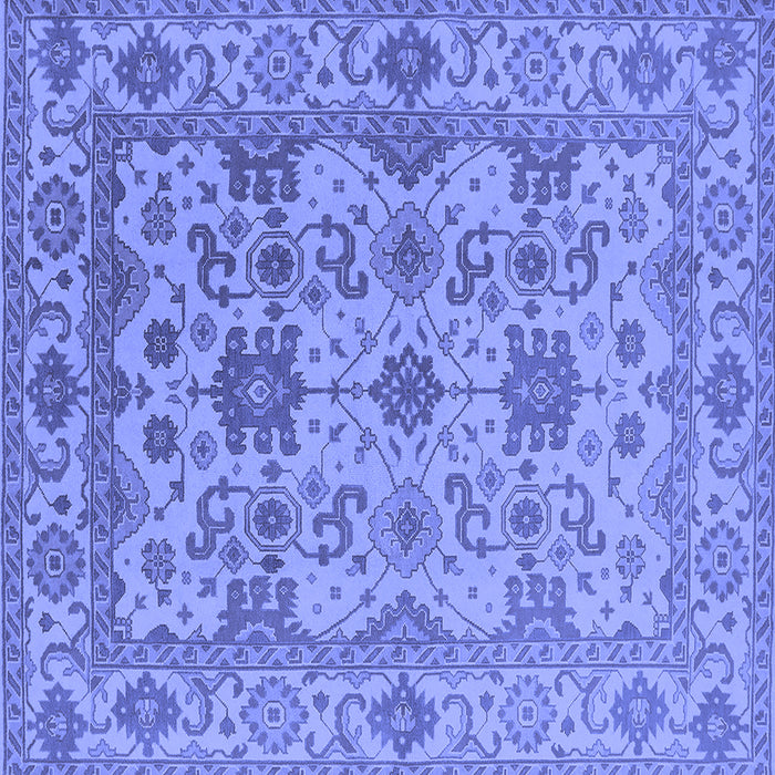 Square Oriental Blue Traditional Rug, urb1406blu