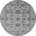 Round Oriental Gray Traditional Rug, urb1406gry