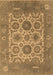 Machine Washable Oriental Brown Traditional Rug, wshurb1407brn