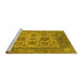 Sideview of Machine Washable Oriental Yellow Traditional Rug, wshurb1407yw