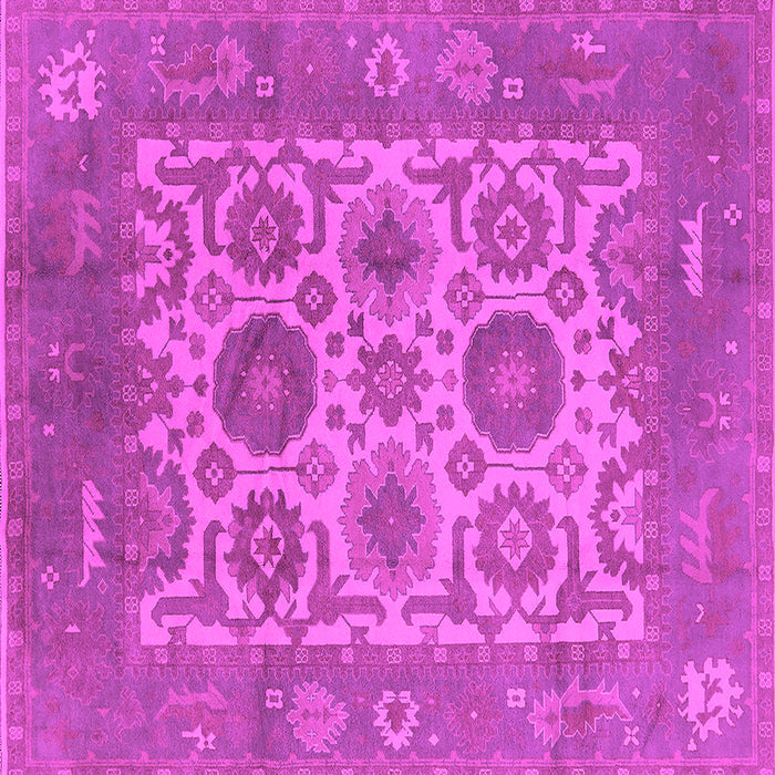 Square Machine Washable Oriental Pink Traditional Rug, wshurb1407pnk