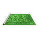 Sideview of Machine Washable Oriental Green Traditional Area Rugs, wshurb1407grn