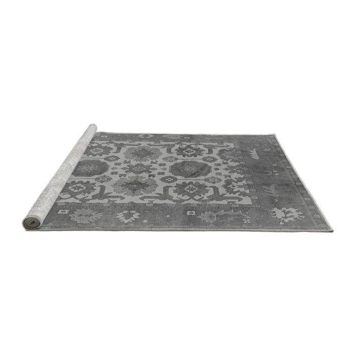 Sideview of Machine Washable Oriental Gray Traditional Rug, wshurb1407gry