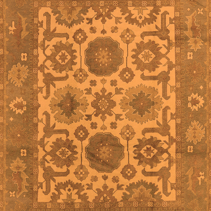 Machine Washable Oriental Orange Traditional Area Rugs, wshurb1407org