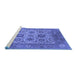 Sideview of Machine Washable Oriental Blue Traditional Rug, wshurb1407blu