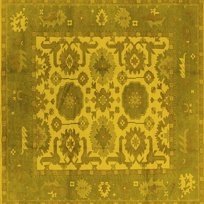 Square Oriental Yellow Traditional Rug, urb1407yw