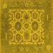 Square Oriental Yellow Traditional Rug, urb1407yw