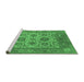 Sideview of Machine Washable Oriental Emerald Green Traditional Area Rugs, wshurb1407emgrn