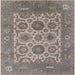 Square Mid-Century Modern Puce Purple Oriental Rug, urb1407