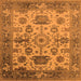 Square Oriental Orange Traditional Rug, urb1408org