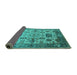 Sideview of Oriental Turquoise Traditional Rug, urb1408turq