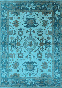 Oriental Light Blue Traditional Rug, urb1408lblu